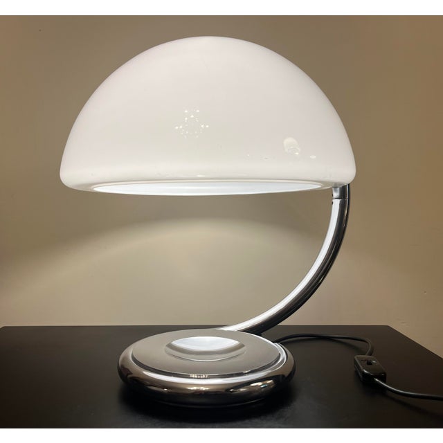 Silver Model 599 Serpente Desk Lamp by Elio Martinelli for Martinelli Luce, 1960s, Early Edition For Sale - Image 8 of 8