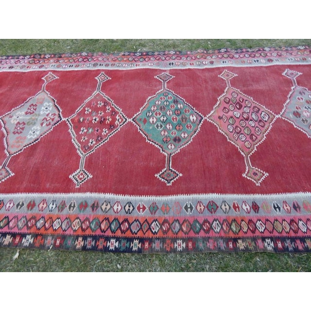 Textile Muted Pastel Colors Authentic Handmade Wool Rug 5'8'' X 13'2'' For Sale - Image 7 of 11