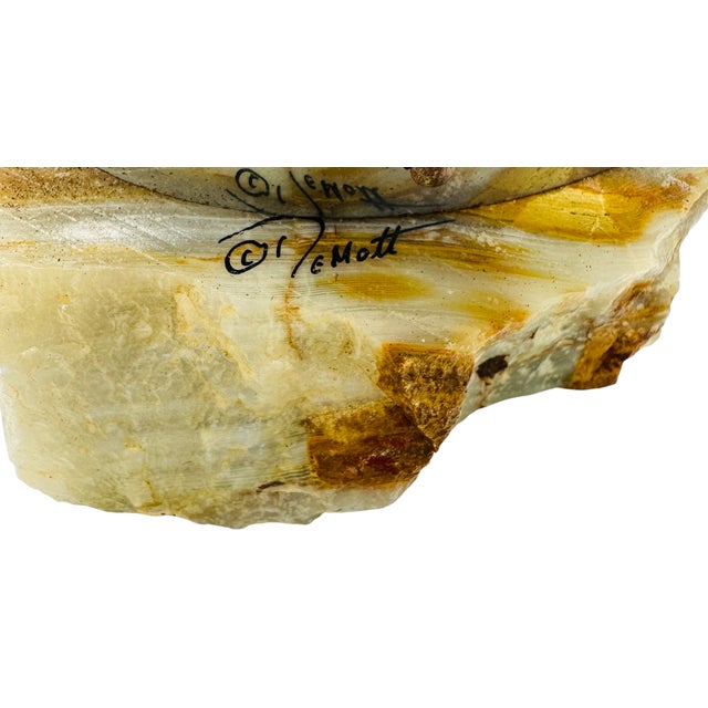 1970s Brutalist Metal Sailboat Sculpture on Onyx Base by DeMott - Set With Original Tag For Sale - Image 14 of 16