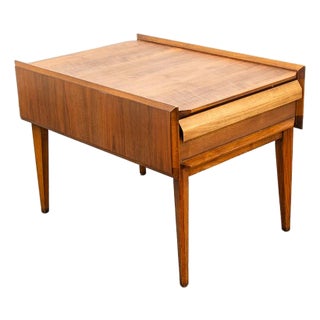 1960s Mid Century Modern Nightstand End Side Table Lane First Edition Walnut Drawer MCM For Sale
