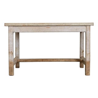 English 19th Century Limed Beech Prep Table For Sale