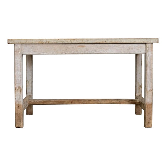 English 19th Century Limed Beech Prep Table For Sale