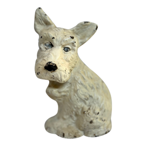 1930s White Scottie Dog Cast Iron Door Stop
