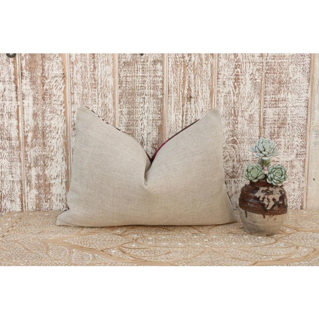 Black Damina Gul Suzani Lumbar Pillow For Sale - Image 8 of 10