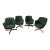 Vintage Green Jack Cartwright Truffled Back Swiveling Club Chairs For Sale