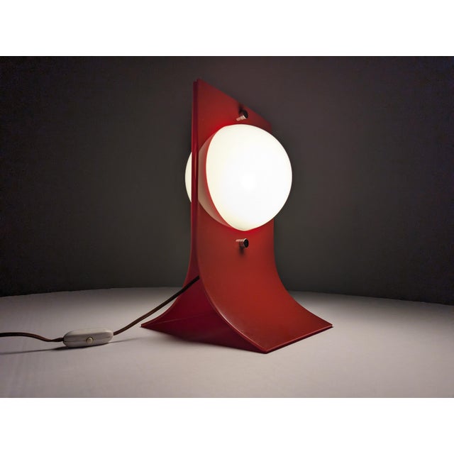 Red Acrylic Area Type Table Lamp attributed to Neal Small, 1960s For Sale - Image 4 of 10