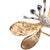 Vintage 14k Yellow and White Gold Sapphire and Diamond Dragonfly Brooch For Sale - Image 4 of 8