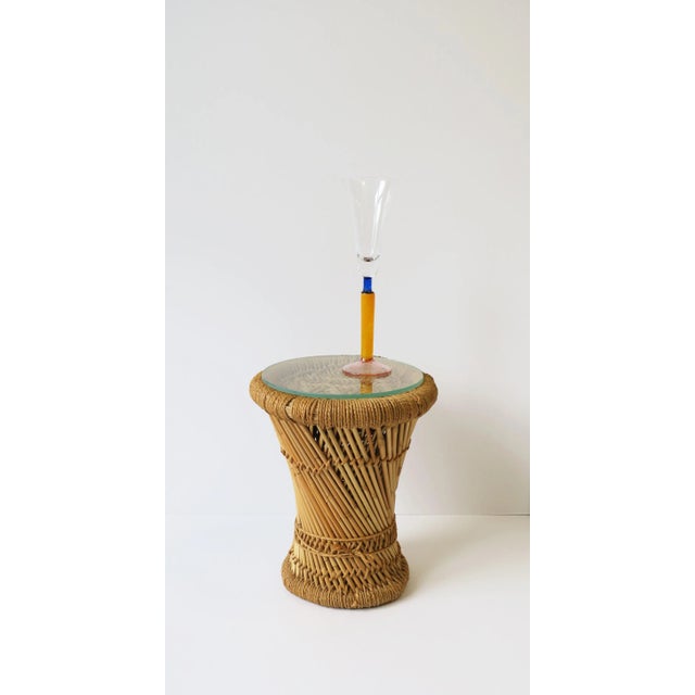 1990s Orange Art Glass Champagne Flute Glasses, Set of 4 For Sale - Image 10 of 13