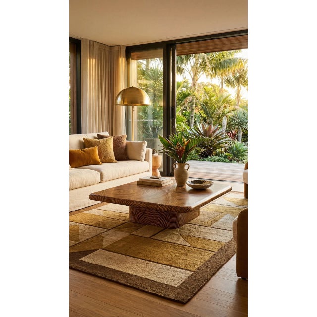 The Zen Garden Cocktail Table showcases Oggetti's iconic Showtime veneer, where ribbons of rattan are inlaid to create...