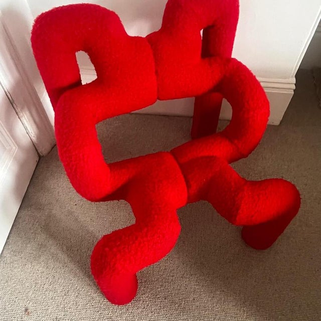 Red Ekstrem Lounge Chair by Terje Ekstrom, 1980s For Sale - Image 3 of 8
