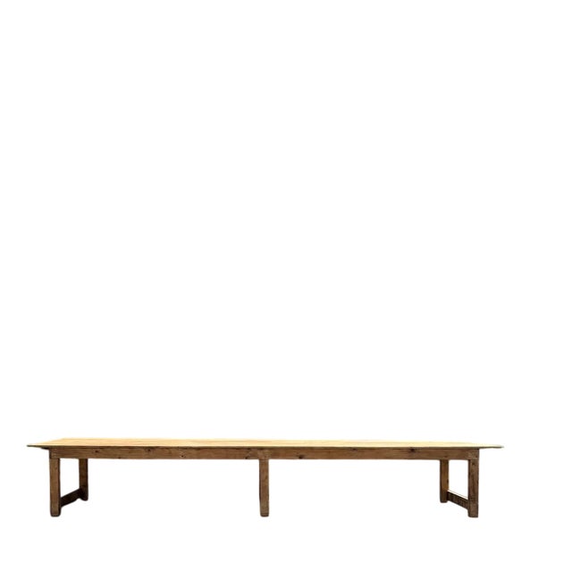 Long Pine Farmhouse Table, 1950s For Sale