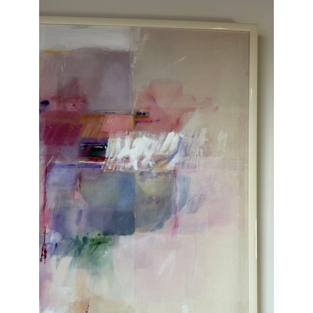 Wood Large Vintage Abstract Expressionist Oil on Canvas Painting – Framed For Sale - Image 7 of 13