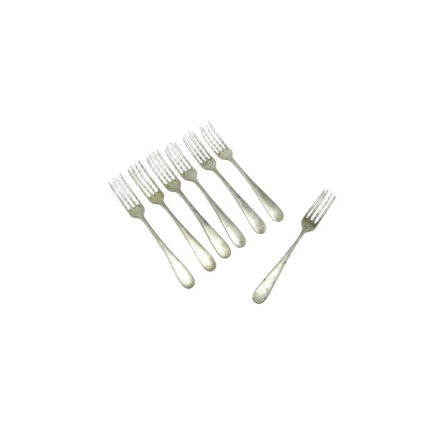 Art Deco Forks from Hefra, Poland, 1960s, Set of 7, in Very Good conditions. Designed 1950 to 1959 This piece has an...