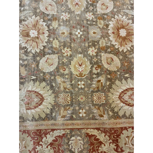 Large Hand-Knotted Oushak-Style Floral Area Rug For Sale In Charlotte - Image 6 of 12