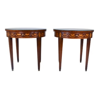 Baker Furniture Federal Style Mahogany Occasional Tables With Inlay For Sale