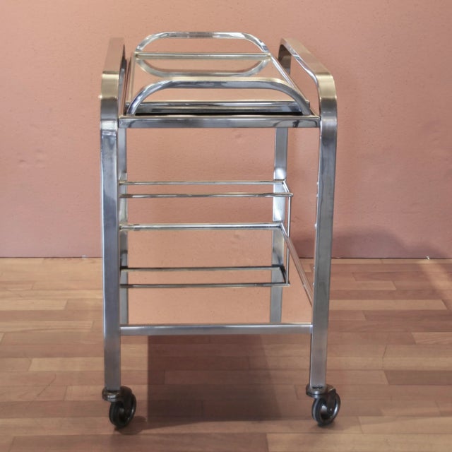 1930s French Art Deco Bar Trolley by Jacques Adnet, 1930s For Sale - Image 5 of 12