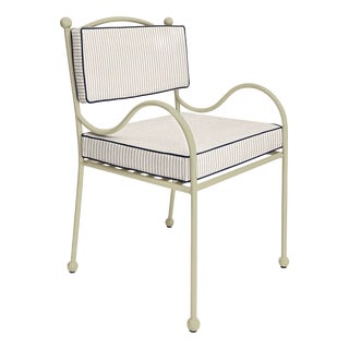 Panarea Armchair in Blue and Cream Striped Upholstery by Ceraudo, 2010s For Sale