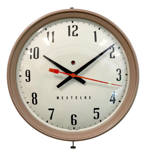 Industrial Brown Electric Station Wall Clock from Westclox, 1960s