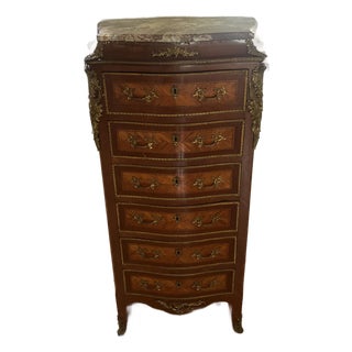 Louis XV Style Marquetry Chiffonier Antique For Sale