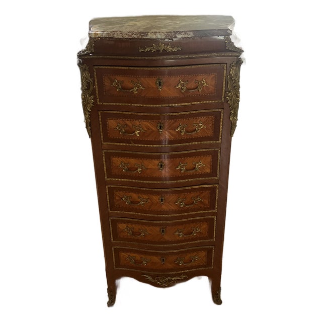 Louis XV Style Marquetry Chiffonier Antique For Sale