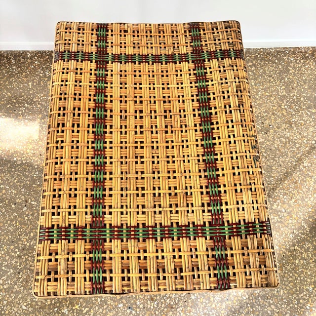 Brown French Bamboo and Rattan Bistro Table, 1940s For Sale - Image 8 of 11