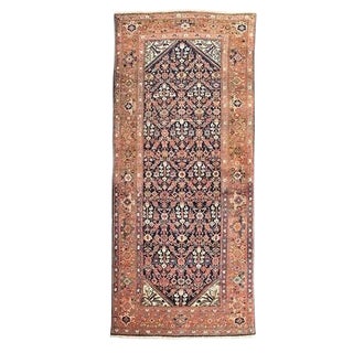 Early 20th Century Antique Hand-Knotted Persian Gallery Rug - 5′3″ × 11′7″ For Sale