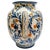 Mediterranean Vintage Italian Majolica Ceramic Vase With Heraldic Crest & Floral Scrollwork For Sale - Image 3 of 6