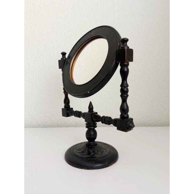 Early 20th Century Vintage Wood Shaving Mirror For Sale - Image 5 of 9