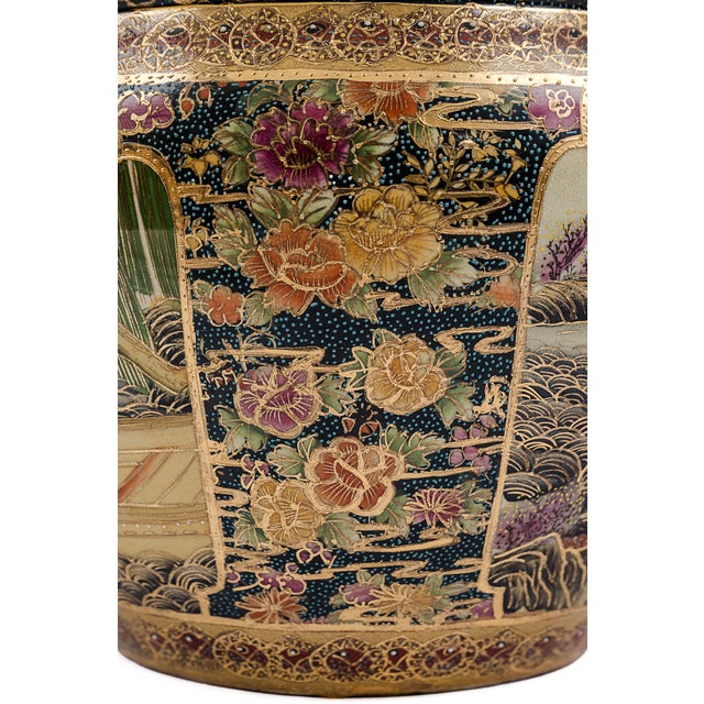 Vintage Satsuma-Style Porcelain Fishbowl Planter For Sale In Tulsa - Image 6 of 11