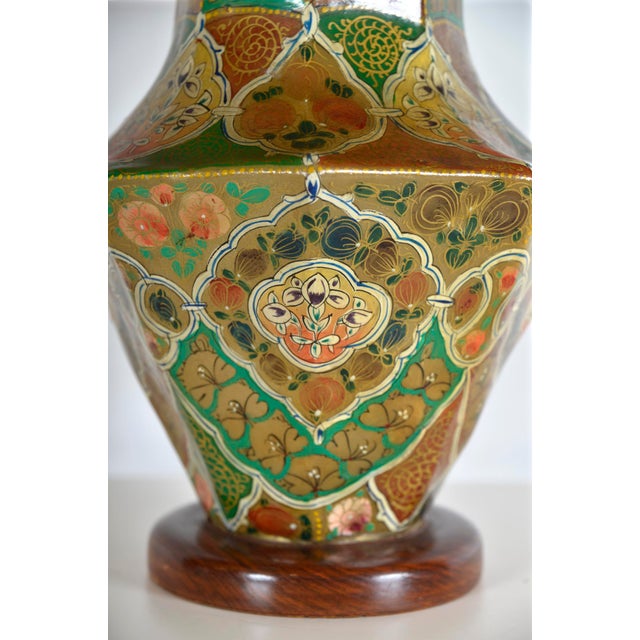 Paint Antique Hand-Painted Vellum Bedroom Table Lamp, South Asia, 1930 For Sale - Image 7 of 17