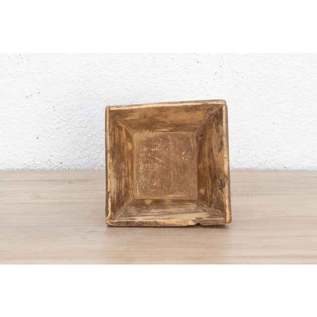 Vintage Artisan's Wood Grain Bin For Sale - Image 4 of 6