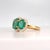2020s Three Stone Yellow Gold Natural Oval Emerald Ring With Natural Diamonds For Sale - Image 5 of 11