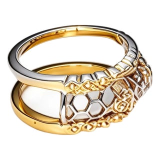 Late 20th Century Size 6.5 18K Yellow Gold Hidalgo Interchangeable Hearts Jacket Diamond Band Ring For Sale