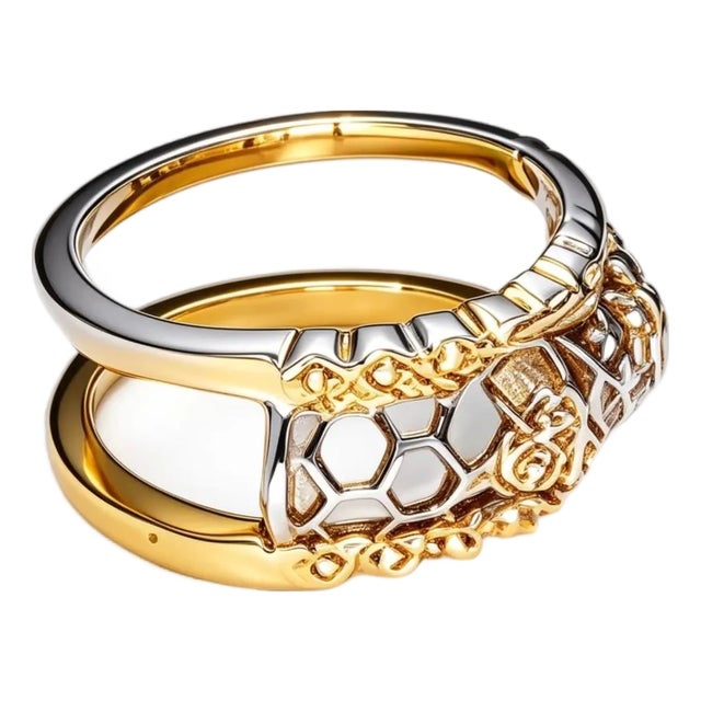 Late 20th Century Size 6.5 18K Yellow Gold Hidalgo Interchangeable Hearts Jacket Diamond Band Ring For Sale