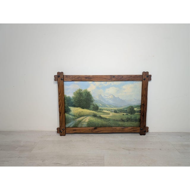 Alpine Landscape, 1970s, Oil Painting on Board, Framed For Sale - Image 9 of 10