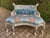 1970s 1970s French Louis XVI Blue Silver Beech Settee 1 Pc For Sale - Image 5 of 15