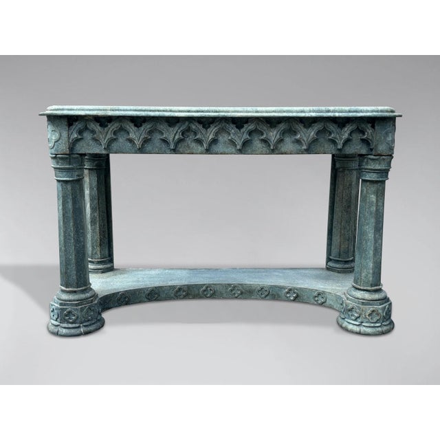 Antique Painted Gothic Console Table, 1880 For Sale - Image 3 of 16