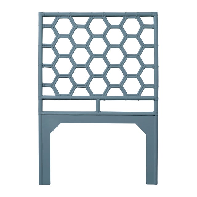 Coastal Honeycomb Platform Bed Twin Extra Long, Regatta Blue For Sale - Image 3 of 6