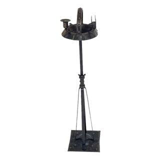 Arts & Crafts Standing Ashtray with Candle and Matchbox Holder from Hugo Berger For Sale