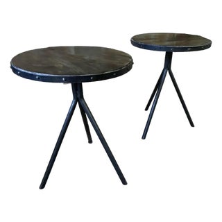 Francois Carre Style Pair of Vintage Side Tables For Sale