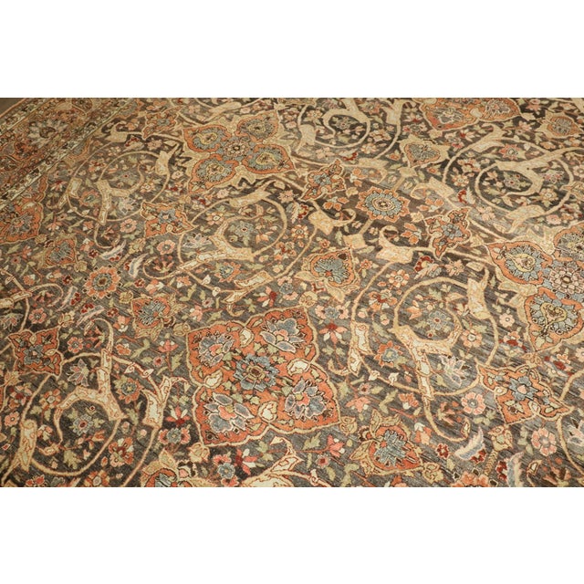 Antique Zabihi Collection Persian Large Brown Joshegan Rug - 11'10" x 16'5" For Sale In New York - Image 6 of 12