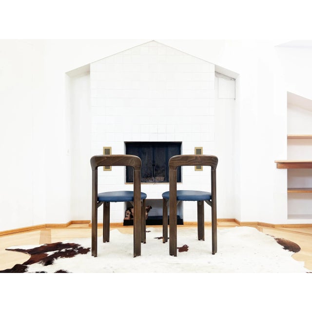 Brown Beautiful Condition, Upholstered Stackable Dining Chairs by Bruno Rey for Dietiker- One Chair (3 Available) For Sale - Image 8 of 10