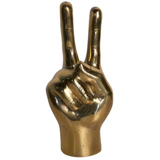 NOIR Qs Peace Sign, Brass For Sale