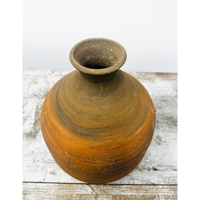 Early 20th Century Early 20th Century Asian Earthenware Rose Vase For Sale - Image 5 of 6
