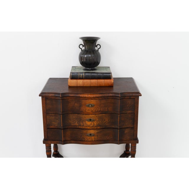 Brown Antique Danish Oak Chest of Drawers, 1910s For Sale - Image 8 of 18