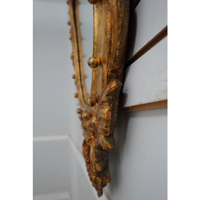 Italian Vintage Italian Gold Frame Decorator Mirror For Sale - Image 3 of 11