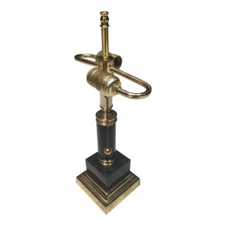 Postmodern Black Marble & Brass Desk Lamp For Sale