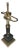 Postmodern Black Marble & Brass Desk Lamp For Sale