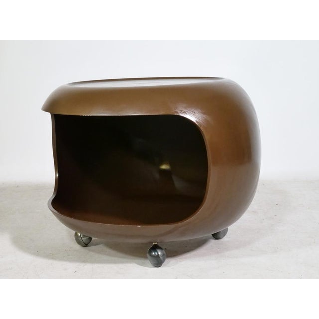 Plastic Mid-Century Space Age Side Table with Plastic on Casters from Ernst Moeckl, Germany, 1970s For Sale - Image 7 of 7