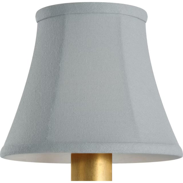 Traditional Visual Comfort Signature 5" Blue Linen Bell Empire Shade For Sale - Image 3 of 3